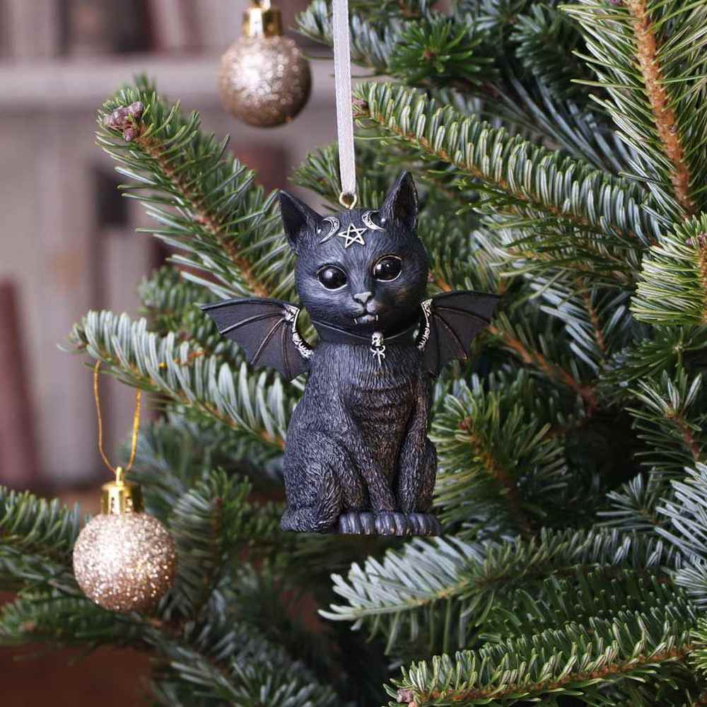 Nemesis Now - Malpuss Hanging Ornament Weihnachtskugel - Schwarz